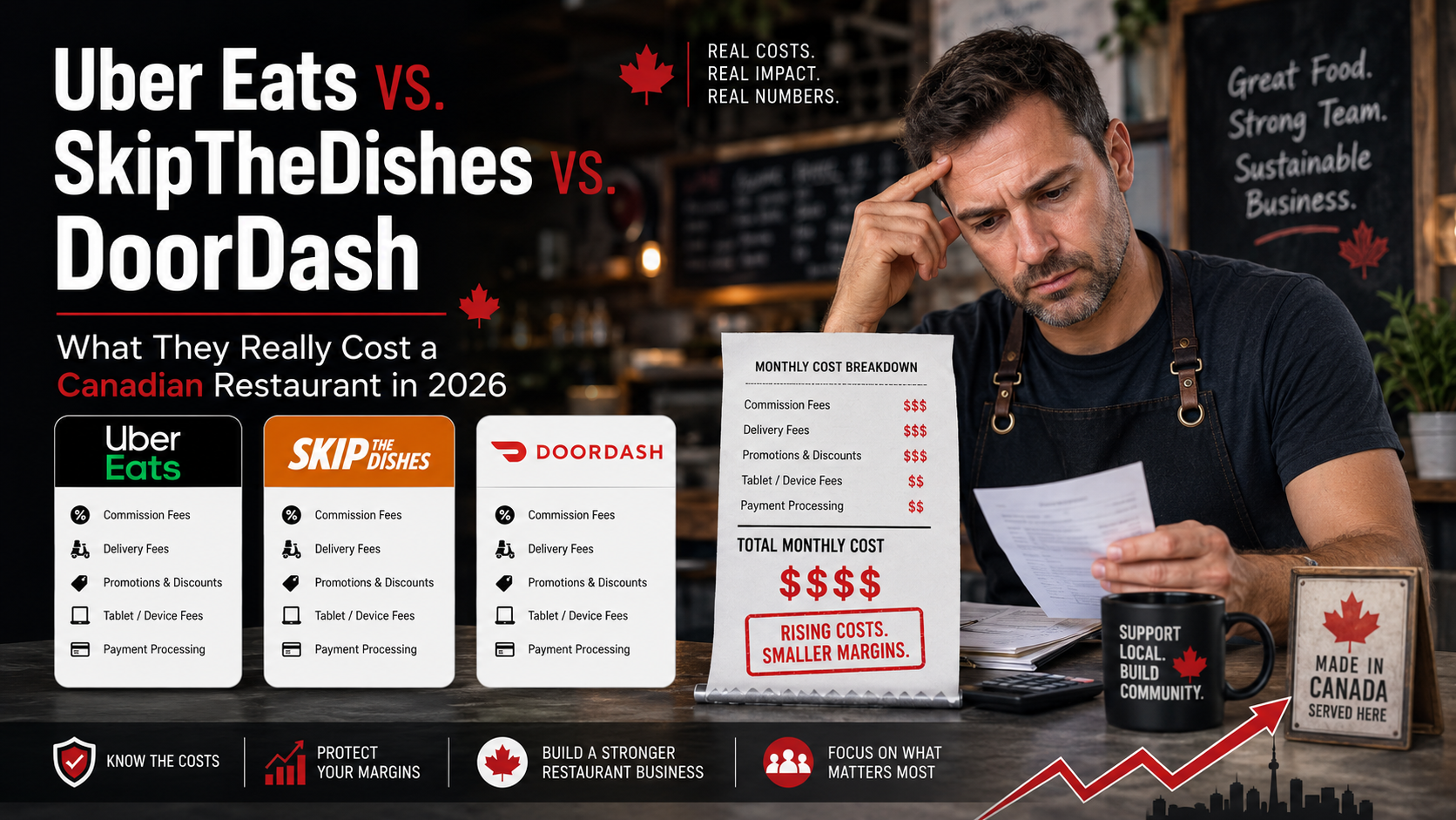 Uber Eats vs. SkipTheDishes vs. DoorDash: What They Really Cost a Canadian Restaurant in 2026